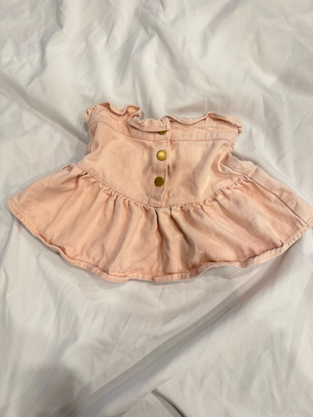 Louis Louise pink denim snap up skirt size 6